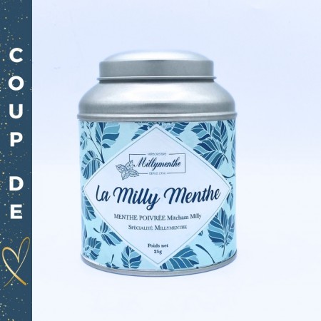 La Milly Menthe - Boîte métal. Notre spécialité à la menthe poivrée de Milly.