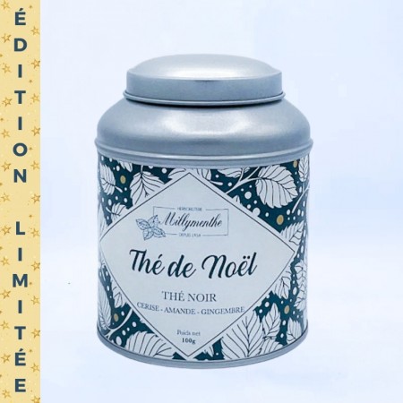 Thé de Noël - Boîte métal. Thé Noir aux saveurs de cerise, amande et gingembre.