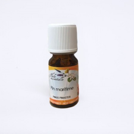 flacon de 10ml d'huile essentielle de pin maritime (térébenthine) de la marque phytofrance.