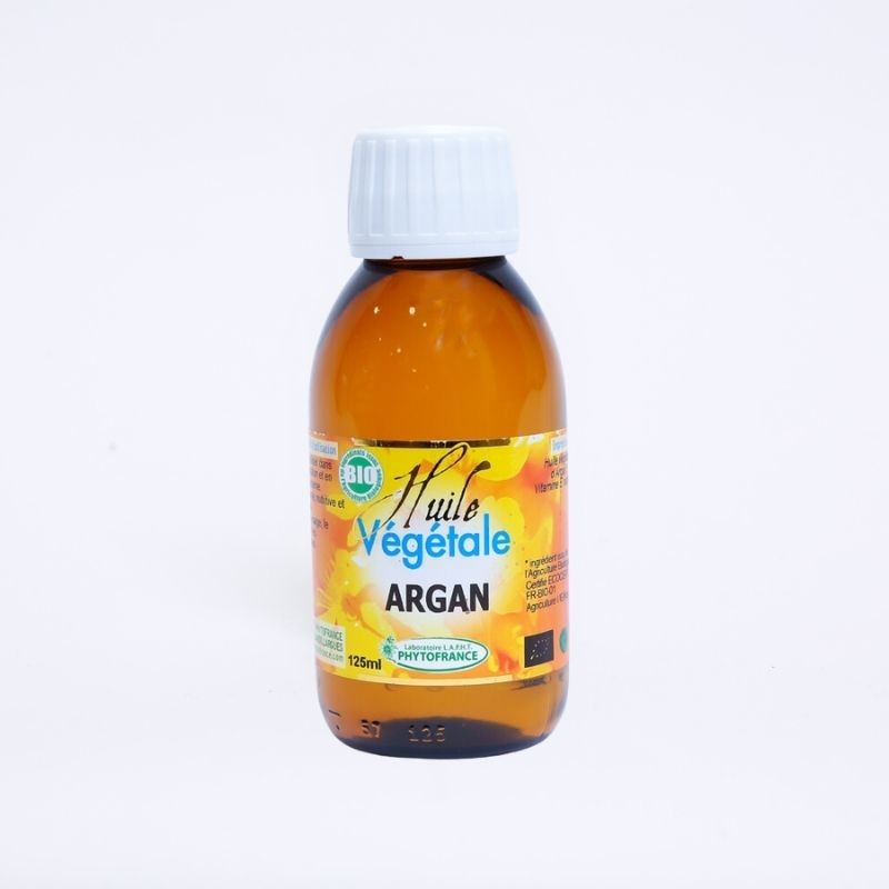 Bouteille de la marque phytofrance d'huile végétale d'Argan, en 125ml